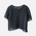 フリンジヘムプリーツTシャツ　7色入 - SonderSable