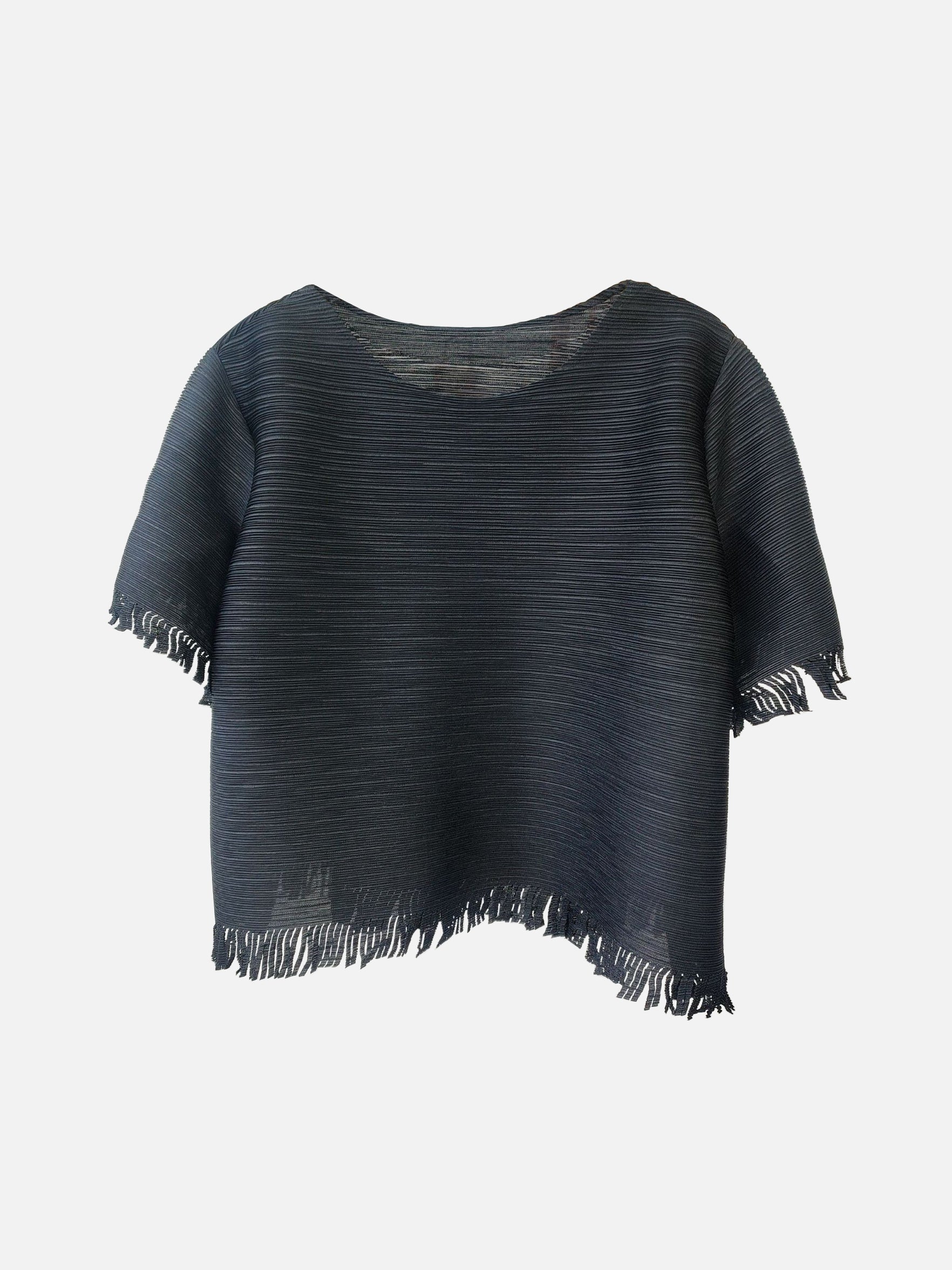 フリンジヘムプリーツTシャツ　7色入