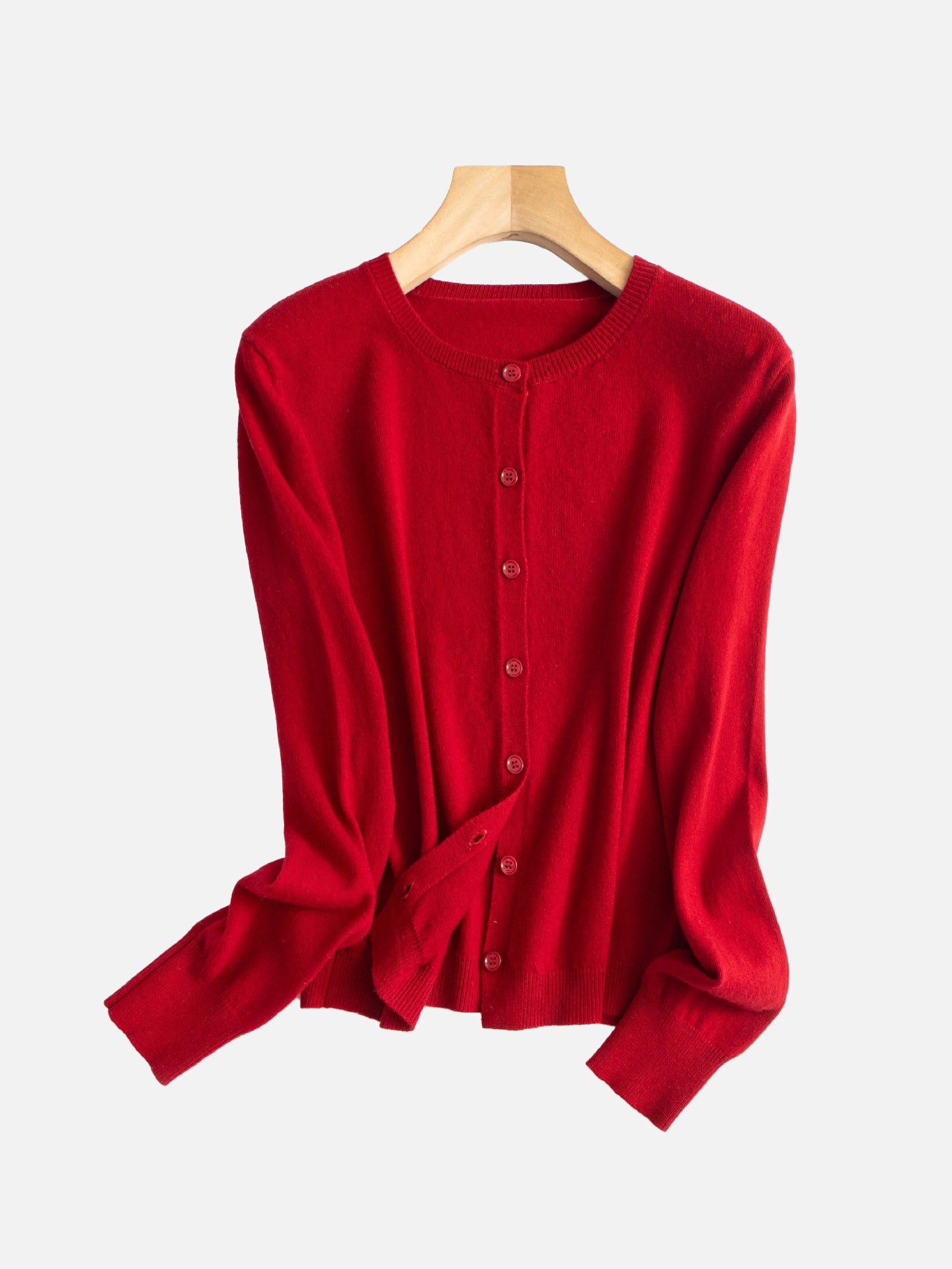 Merino wool crew neck basic cardigan (5 colors)