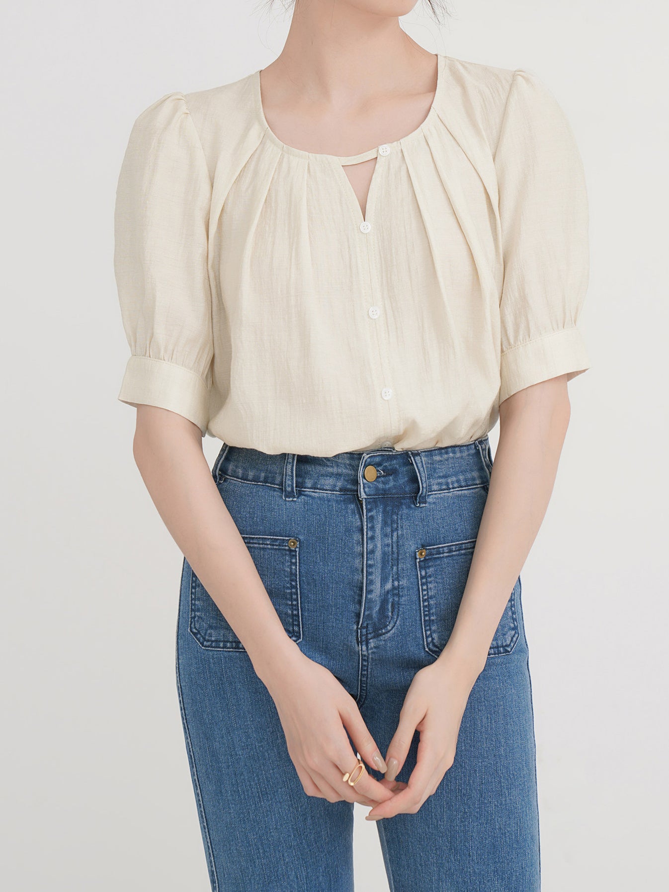 ストラップタックインブラウス　2色入