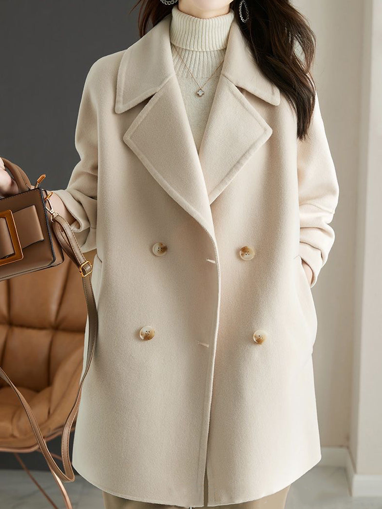 Double pressed Melton tailored coat in 3 colors
