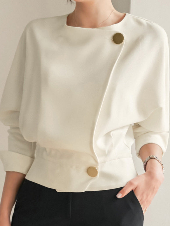 Side button jacket in 2 colors