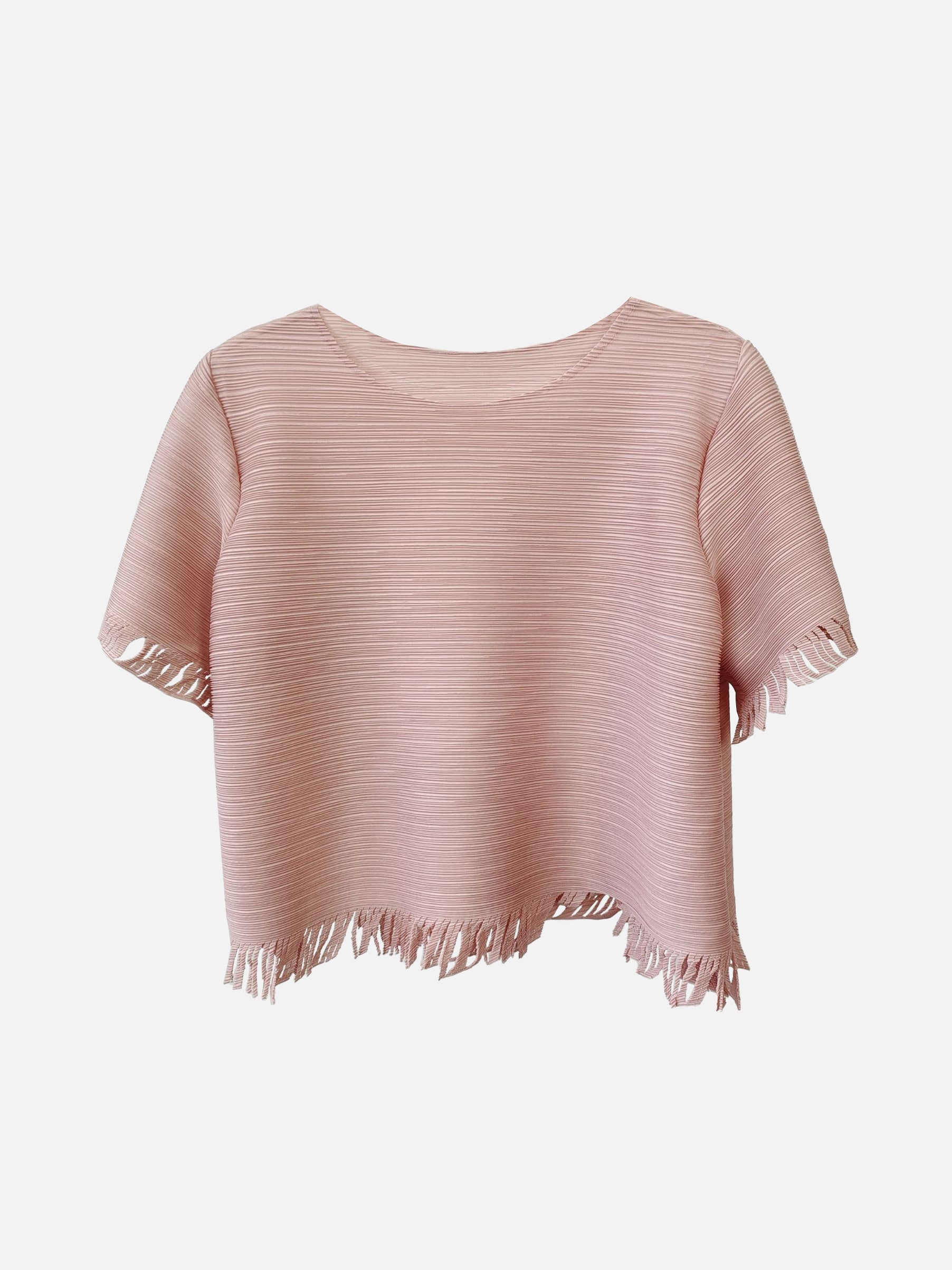 フリンジヘムプリーツTシャツ　7色入