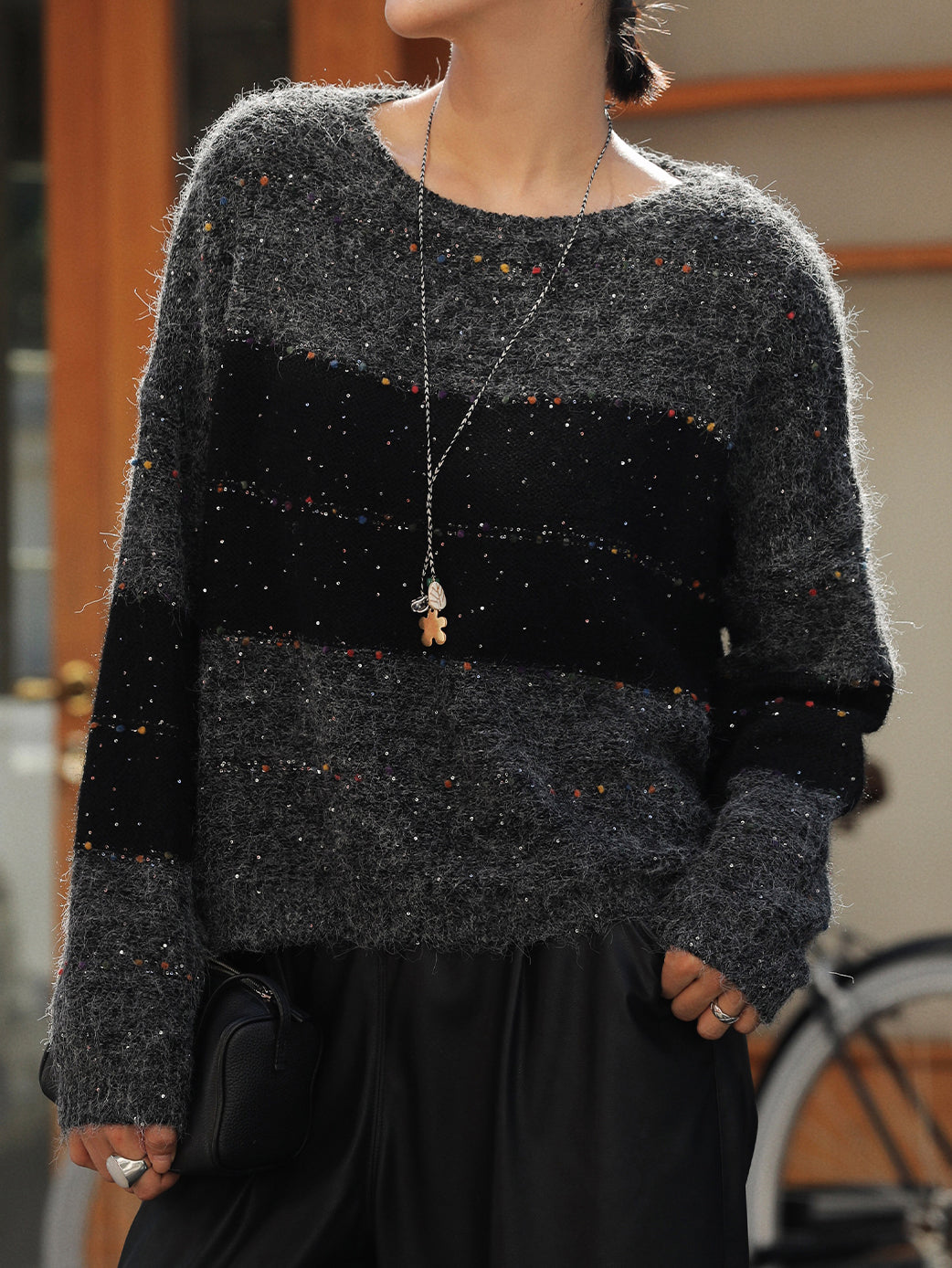 カラーミックスボーダーニット　3色入