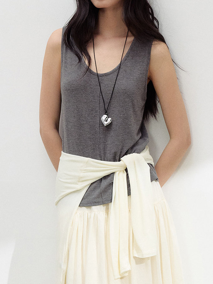 リネン調タンクトップ　6色入＜セットアップ対応＞