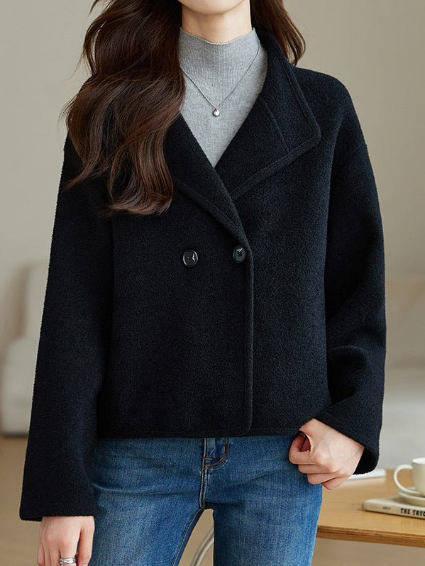 ダブルフェイスショートコート　2色入