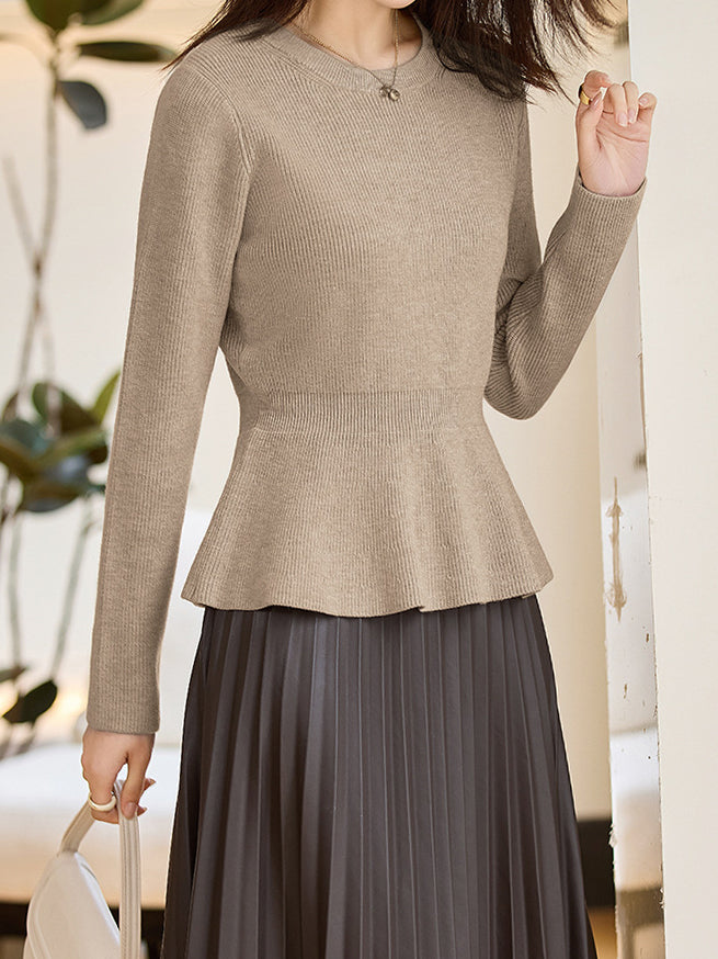 <先行公開>クルーネックぺプラムニット　5色入 - SonderSable