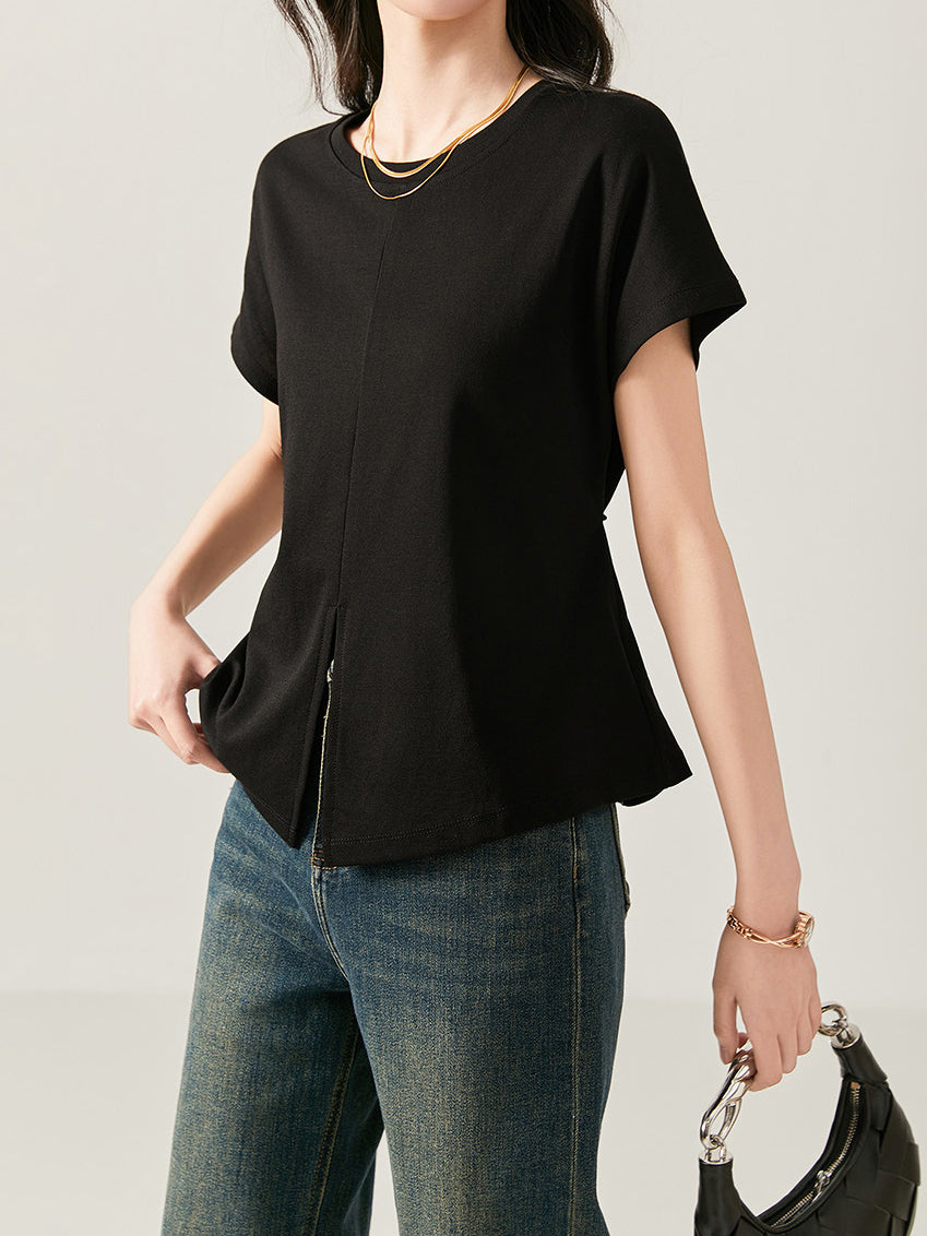 フロントスリットストラップTシャツ　2色入 - SonderSable