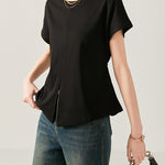 フロントスリットストラップTシャツ　2色入 - SonderSable