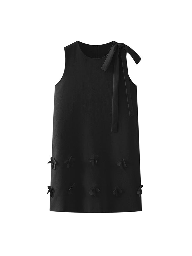 Side Bowtie Flower Tank Dress 2 Colors