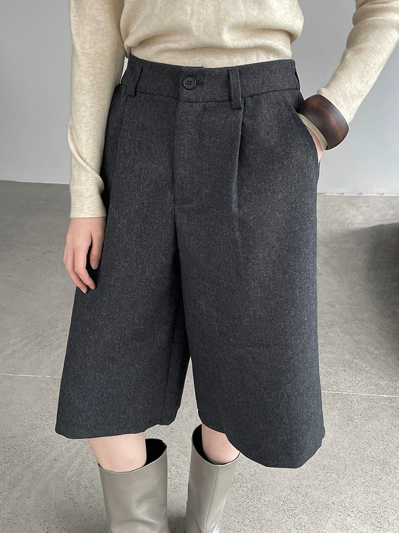 High-waisted Melton Pants (2 colors)