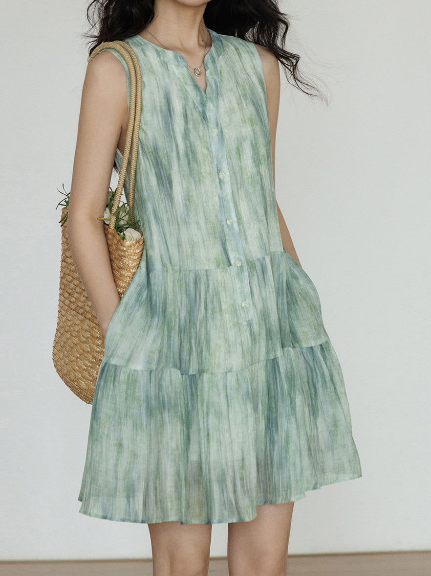 Gradient tiered mini dress, 2 colors