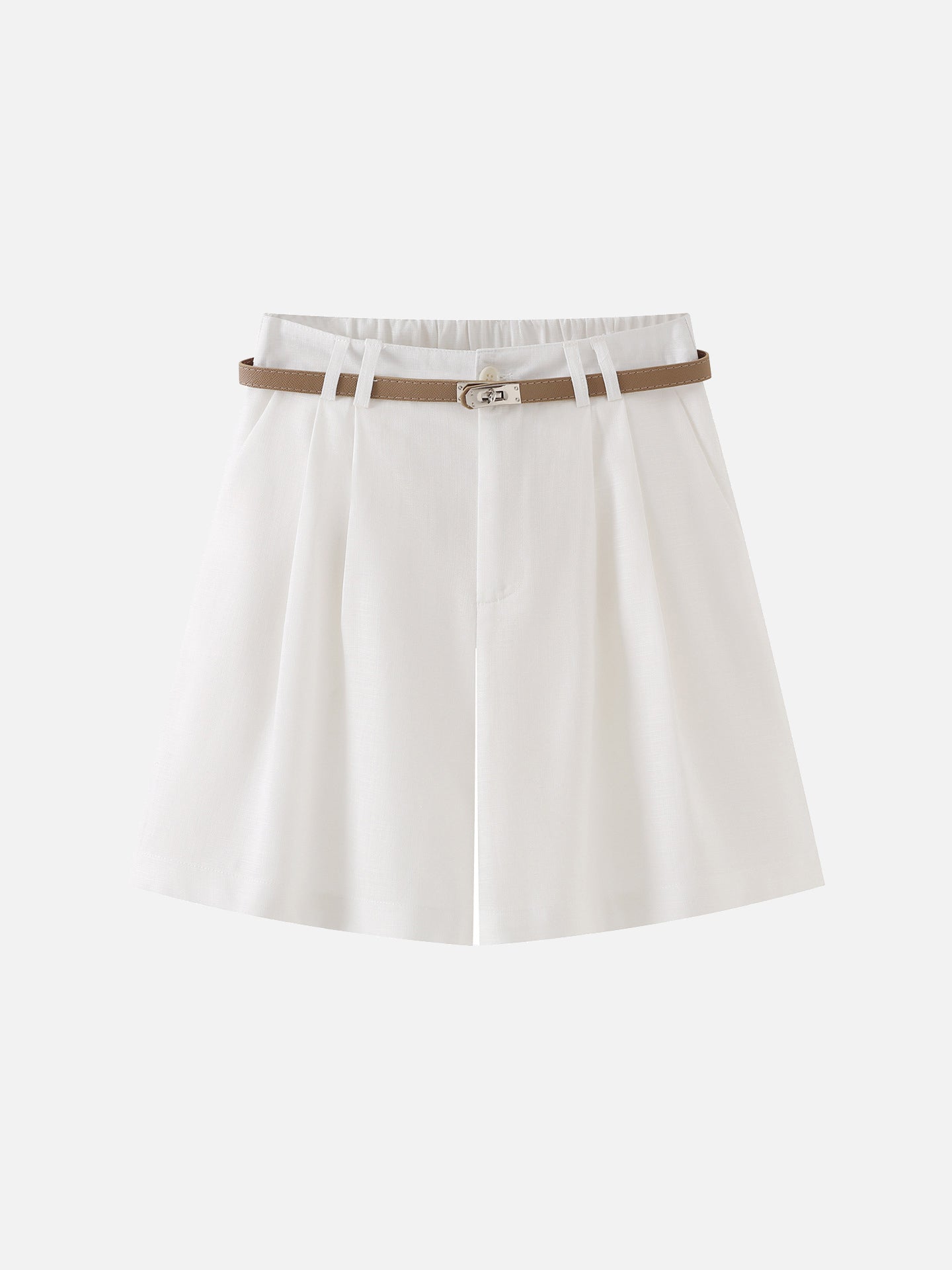 ダブルタックベルト付ショートパンツ　4色入