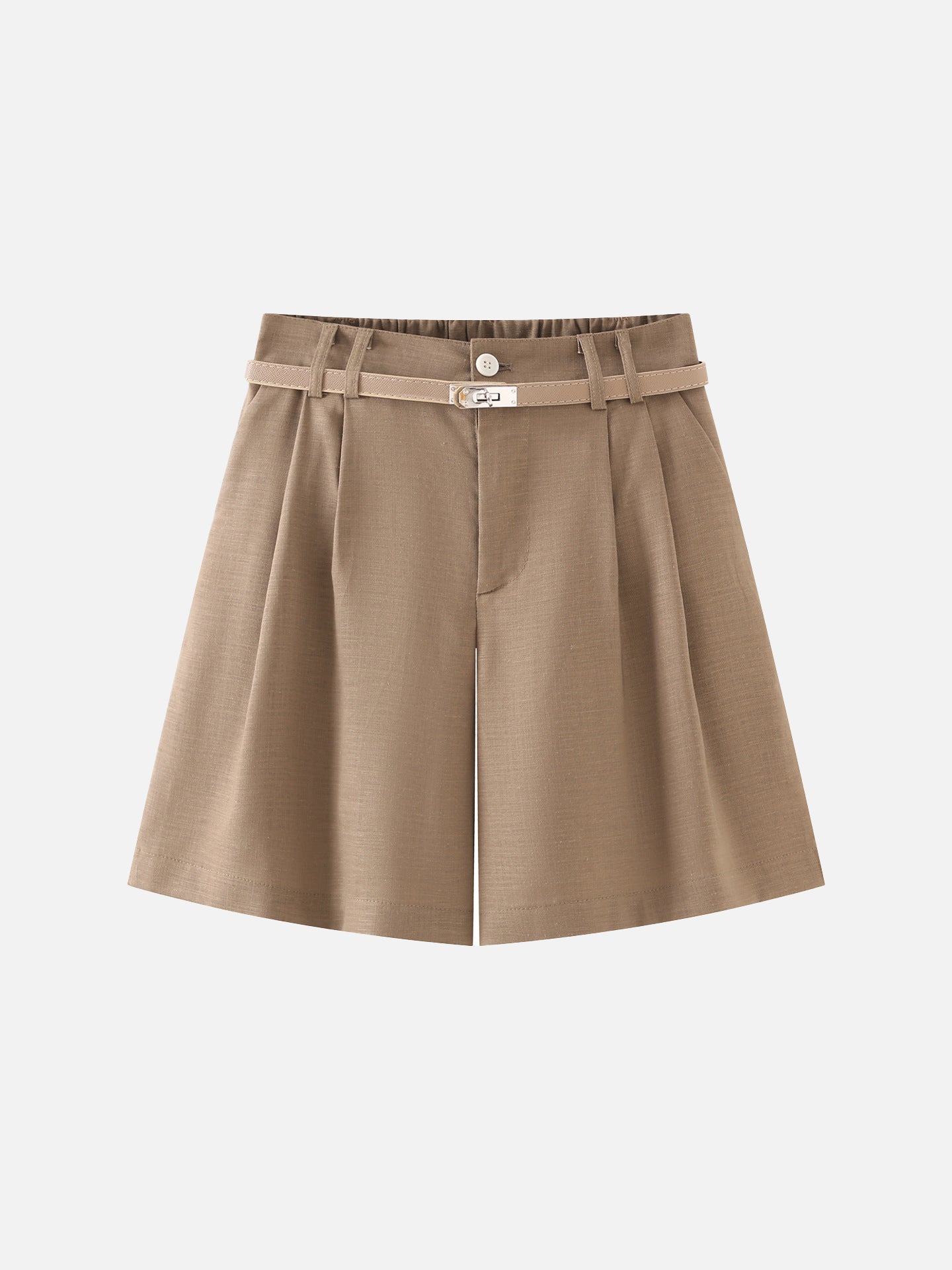 ダブルタックベルト付ショートパンツ　4色入
