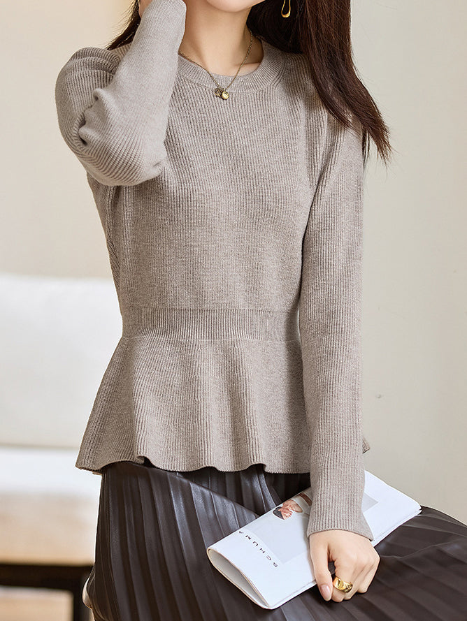 <先行公開>クルーネックぺプラムニット　5色入 - SonderSable