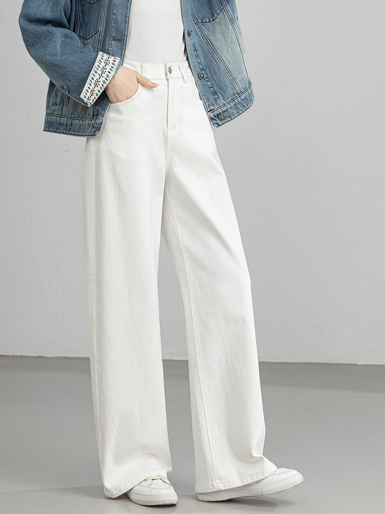 High-waisted soft wide denim pants (3 colors)