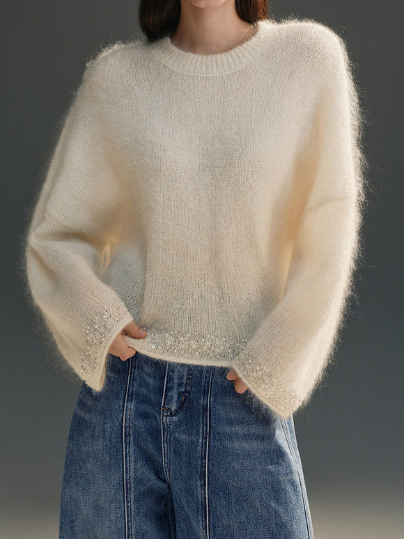 ビジューデザインヘムニット　2色入