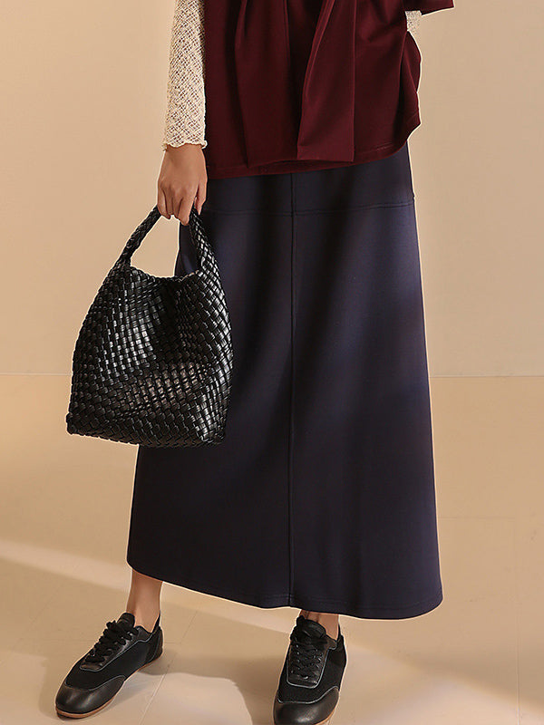 Stitch Design Long Skirt (2 Colors)