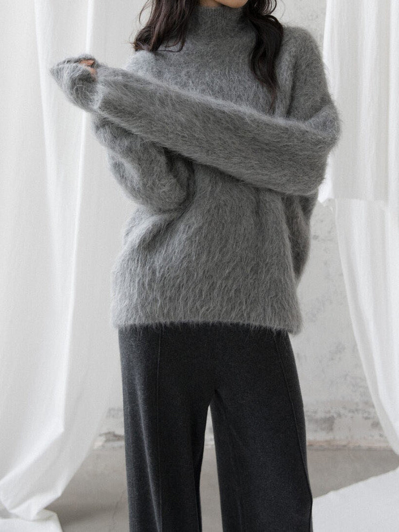 High-neck shaggy knit (5 colors)