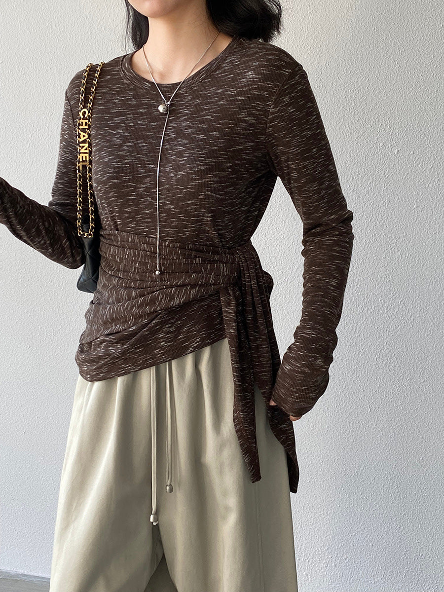 2-way melange rib cut and sew, 2 colors available