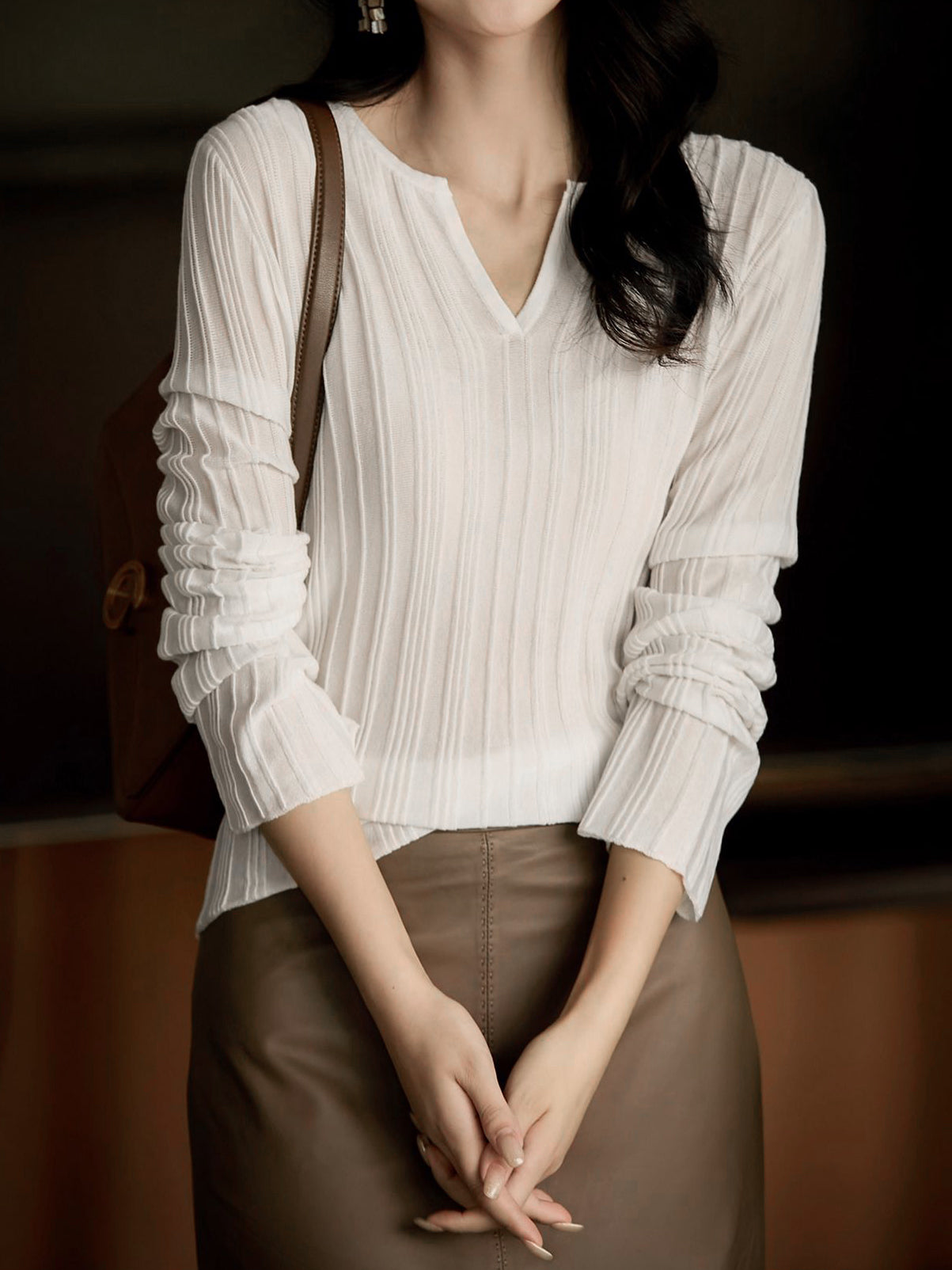 Keyhole neck ribbed cut and sew (4 colors)