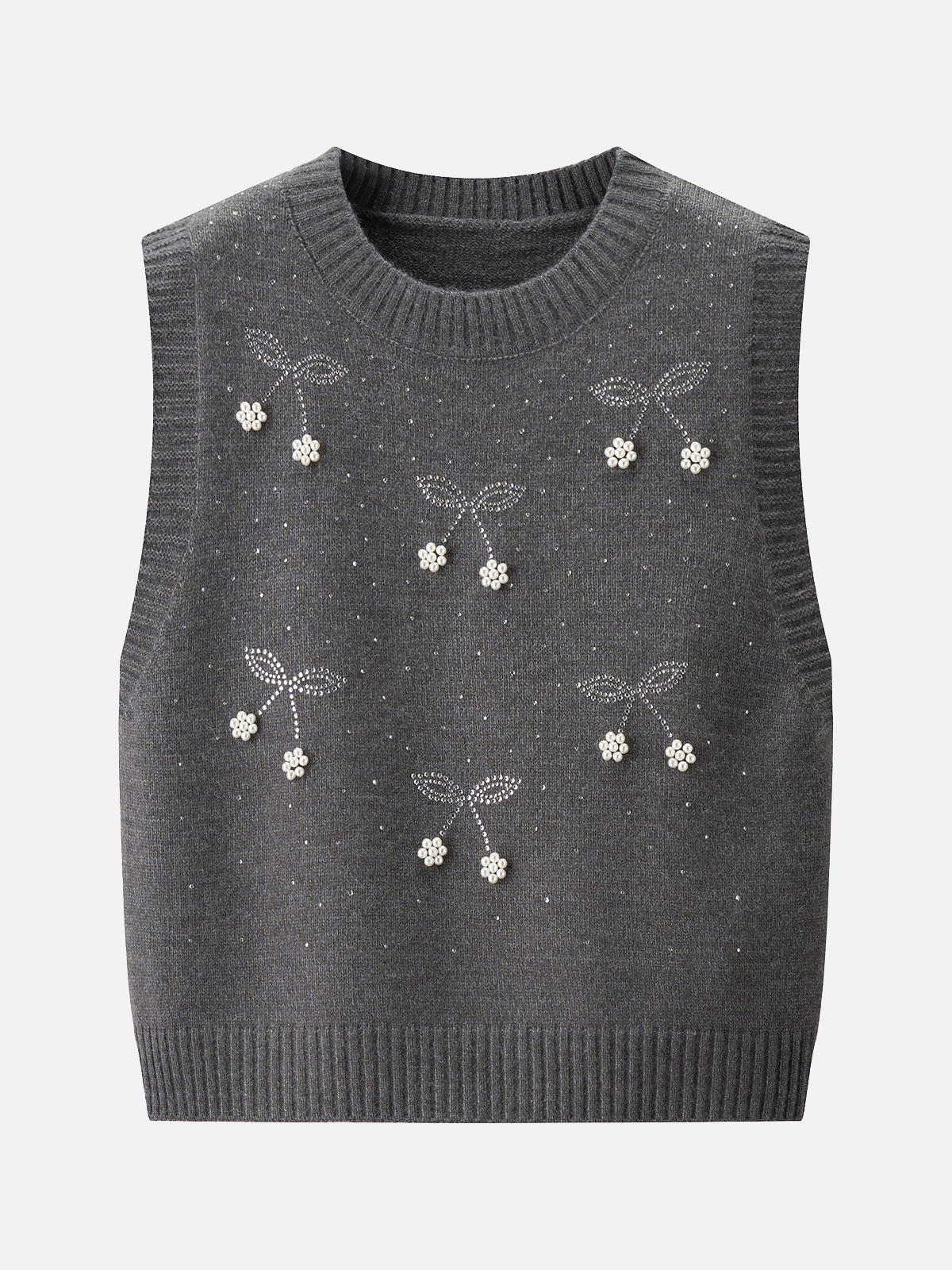 Cherry bead design knit vest (4 colors)