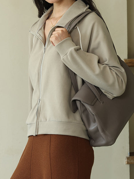 Training-style zip-up blouson (4 colors)