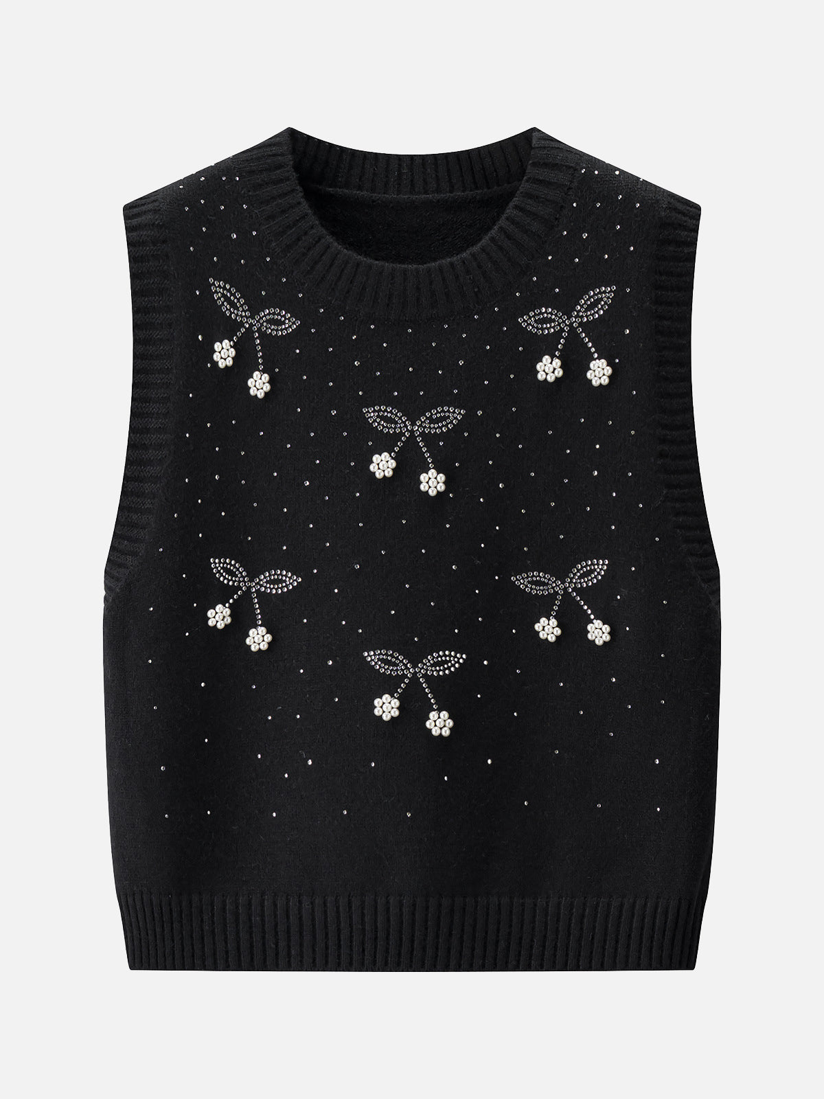 Cherry bead design knit vest (4 colors)