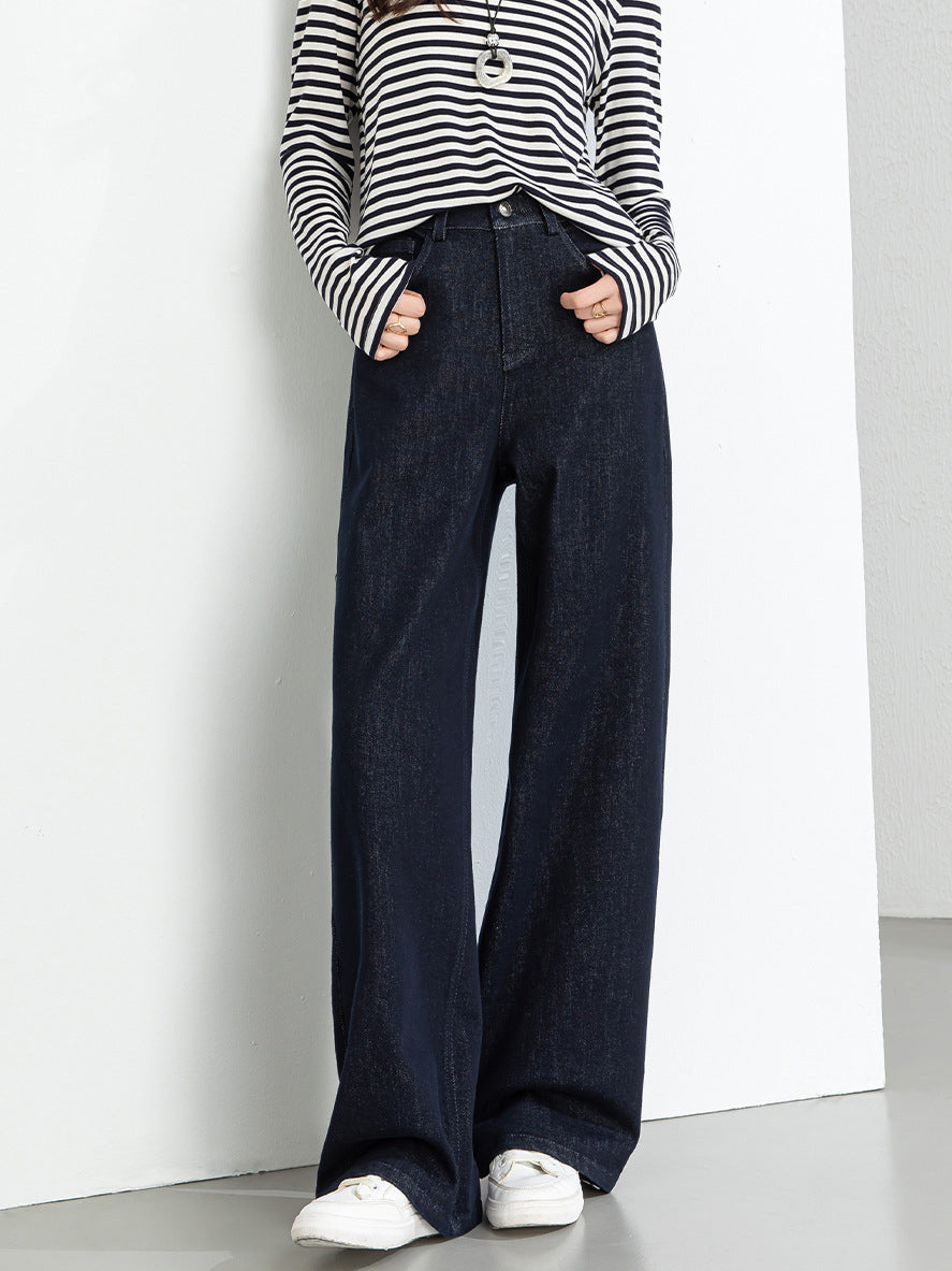 High-waisted soft wide denim pants (3 colors)