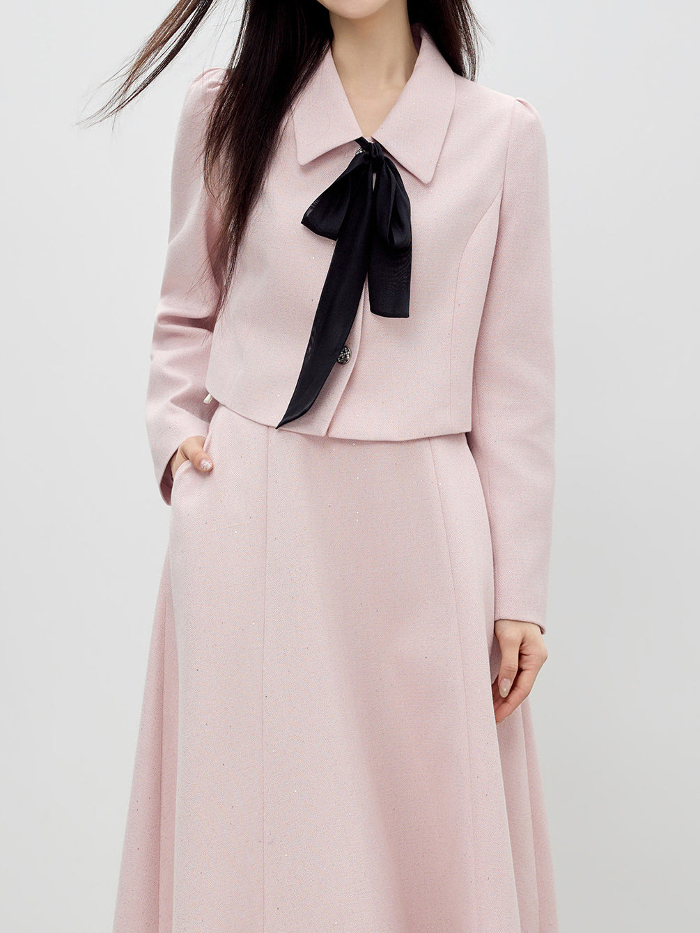 配色リボンデザインジャケット　2色入＜セットアップ可能＞