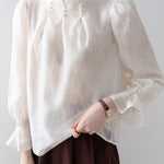 パールタックインレースブラウス - SonderSable