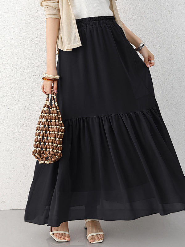 Tiered long skirt in 3 colors