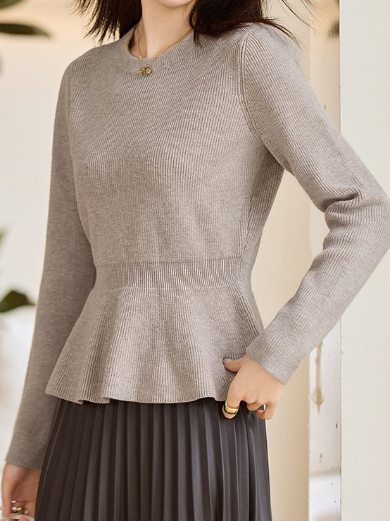 <先行公開>クルーネックぺプラムニット　5色入 - SonderSable