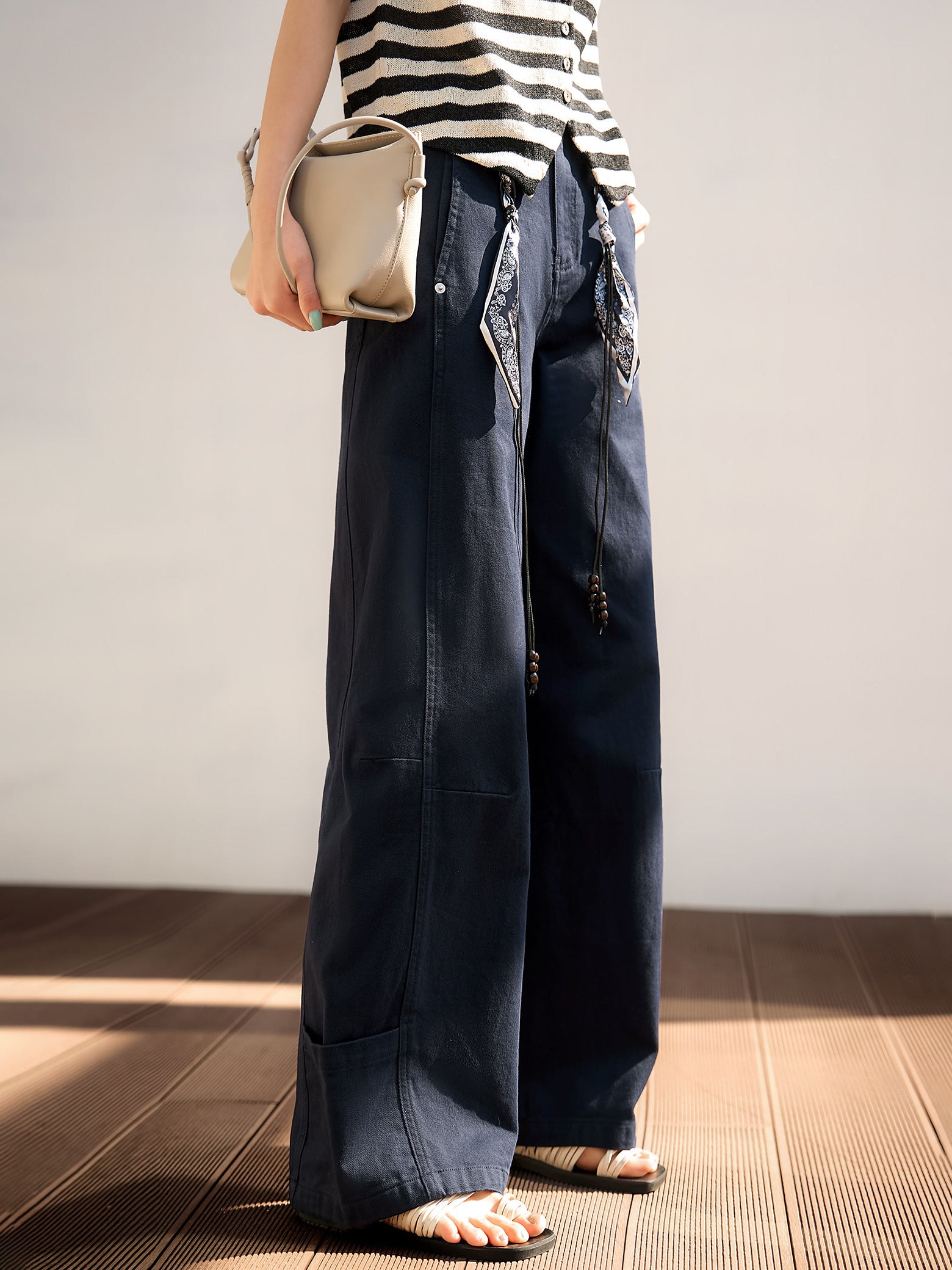 スカーフデザインワイドパンツ　3色入 - SonderSable
