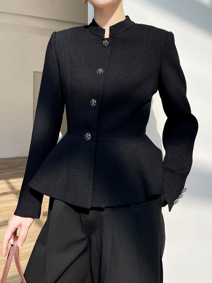 レトロボタンぺプラムジャケット - SonderSable