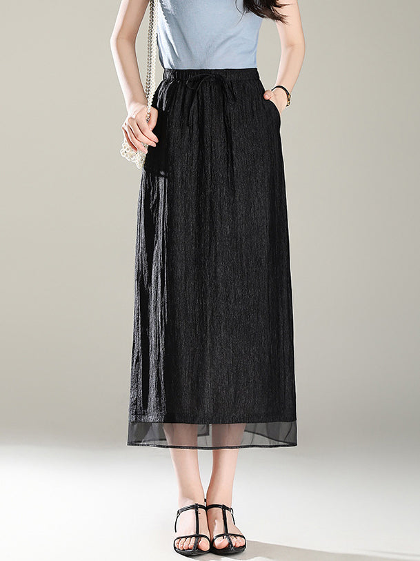 <先行公開>チュールヘム艶めきスカート　2色入 - SonderSable