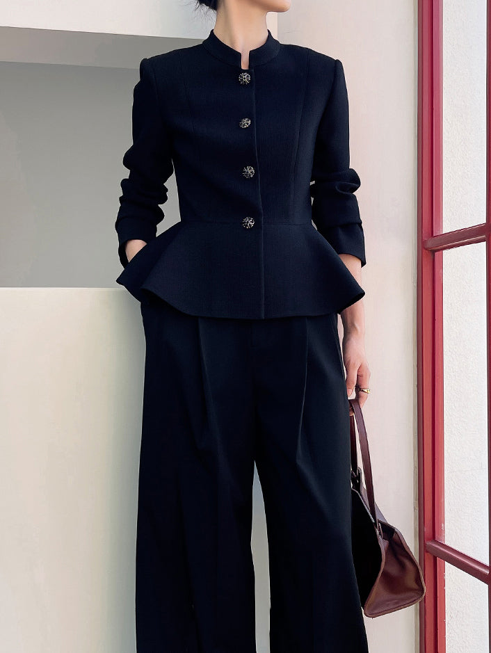 レトロボタンぺプラムジャケット - SonderSable