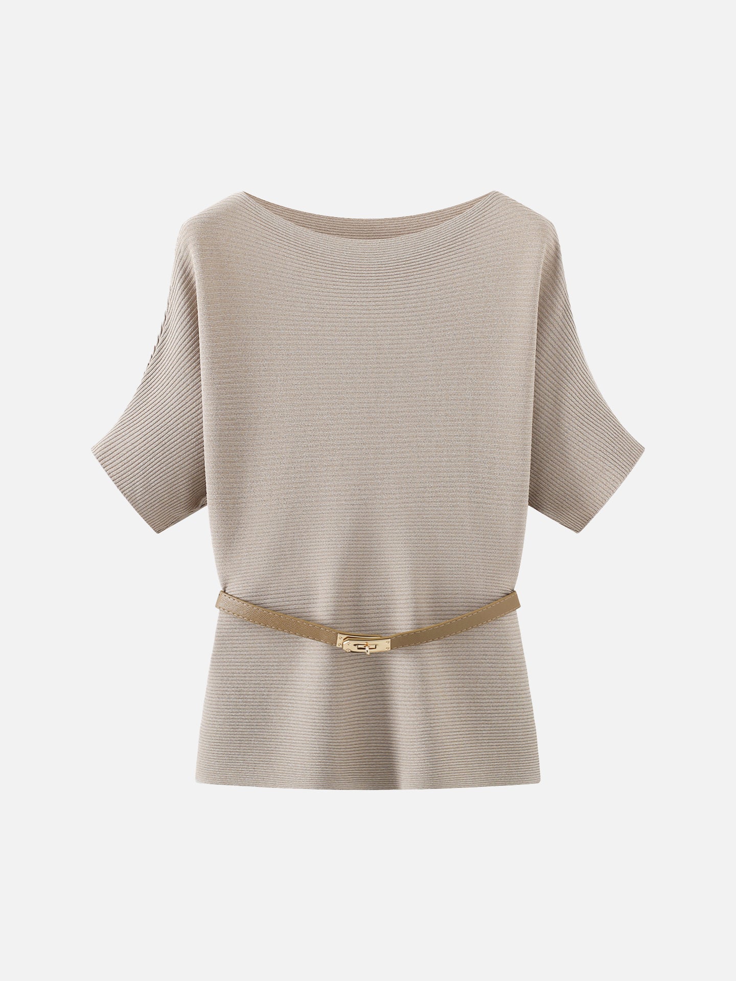 ベルト付ドルマン袖ニット　4色入