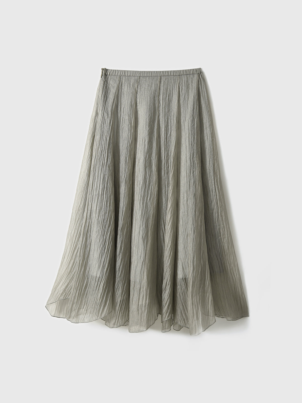 Asymmetrical hem crepe flare skirt in 4 colors