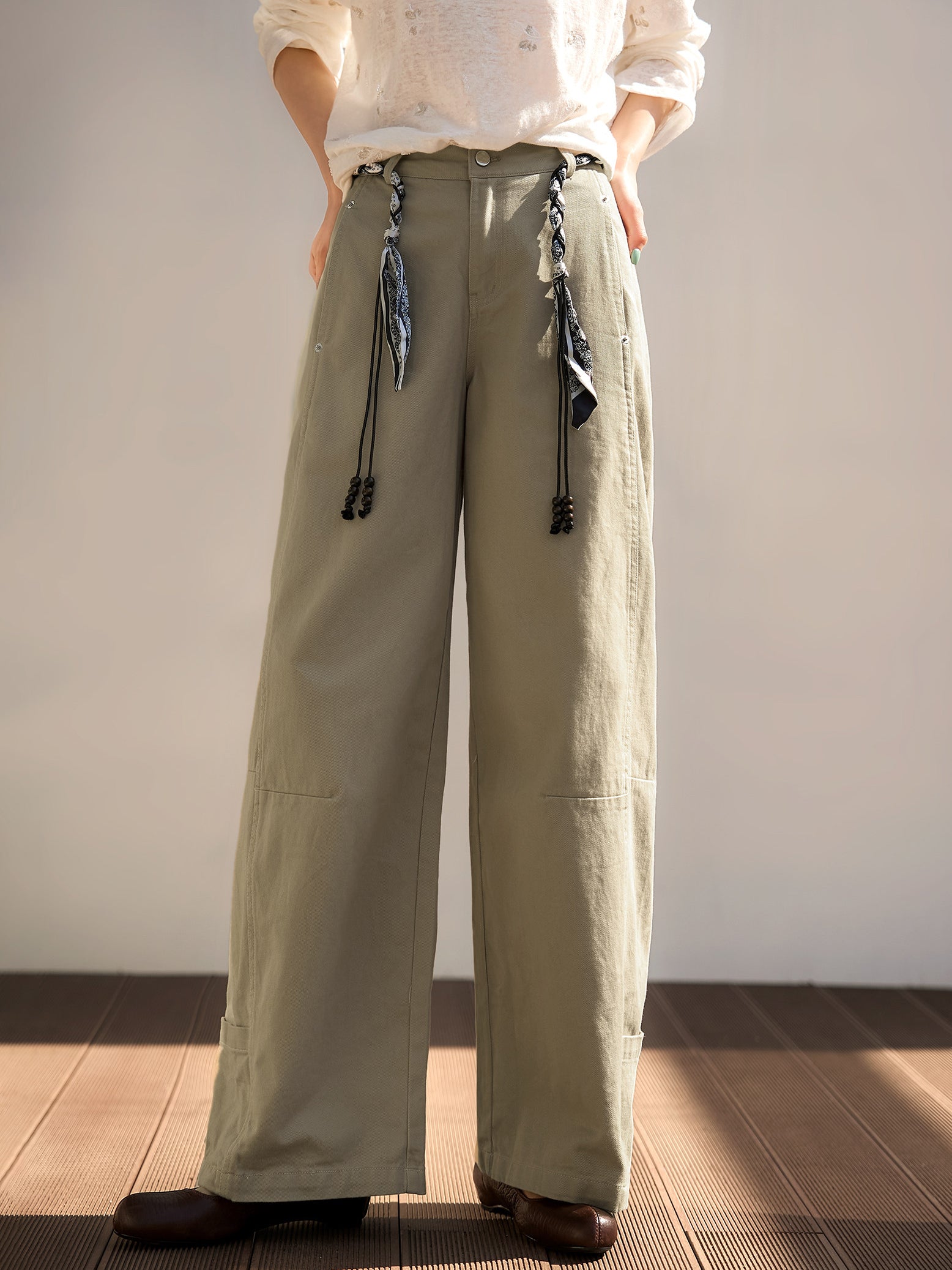 スカーフデザインワイドパンツ　3色入 - SonderSable