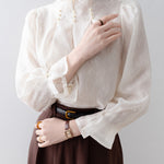 パールタックインレースブラウス - SonderSable