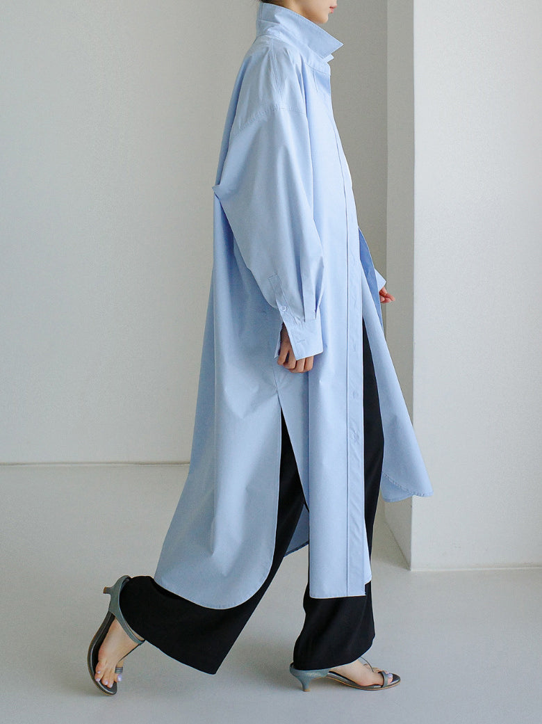 long shirt dress with slits on the side Long Shirt Dress with Slit Side OR