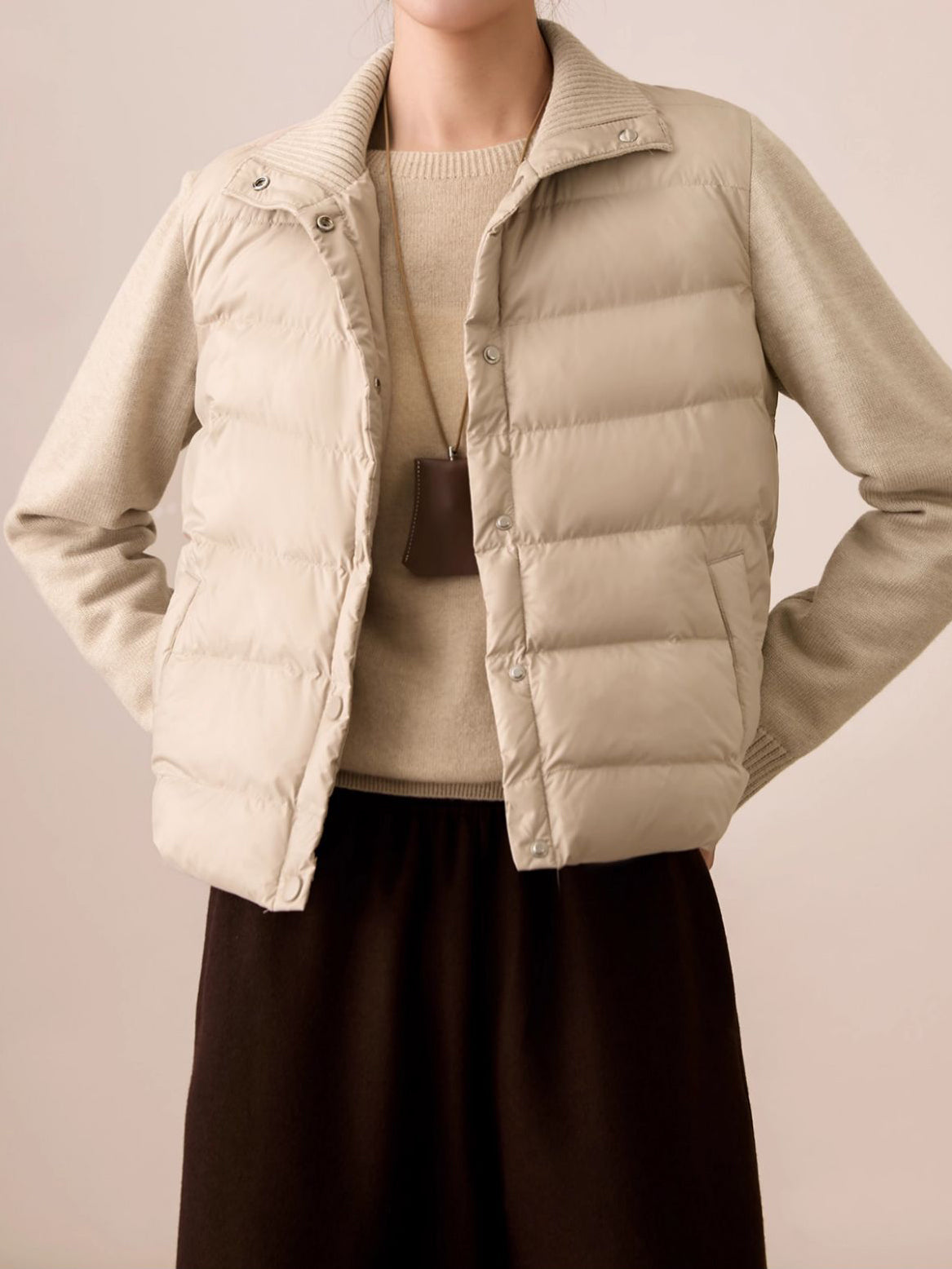 Knit docking down jacket (4 colors)