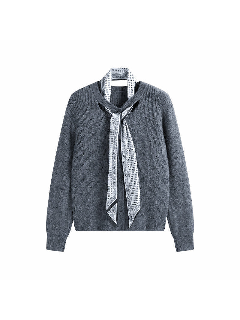 スカーフ付ニットカーディガン　5色入 - SonderSable