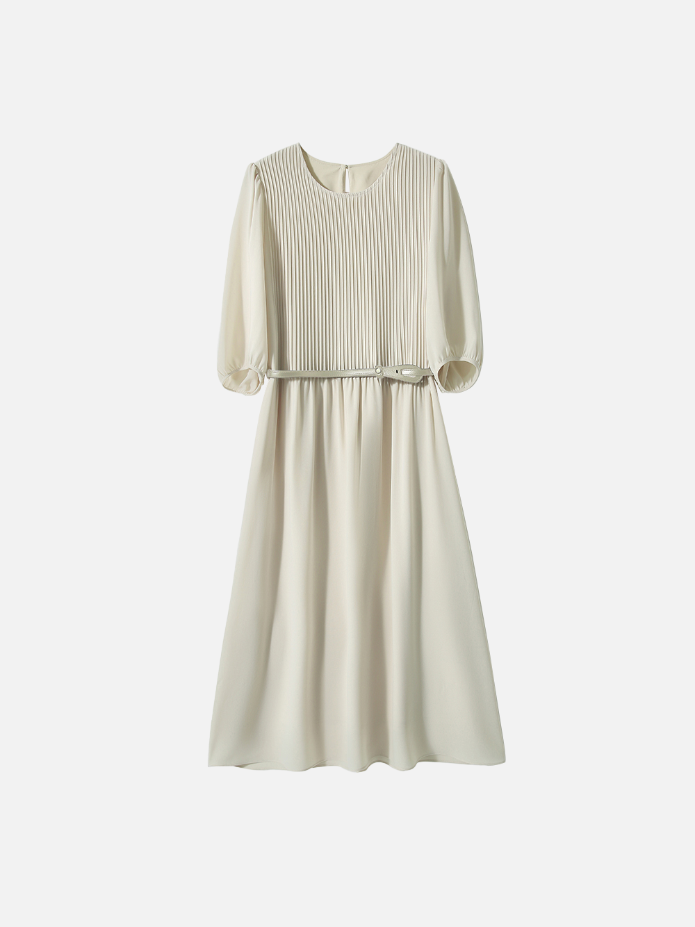Front pleated dress in 2 colors