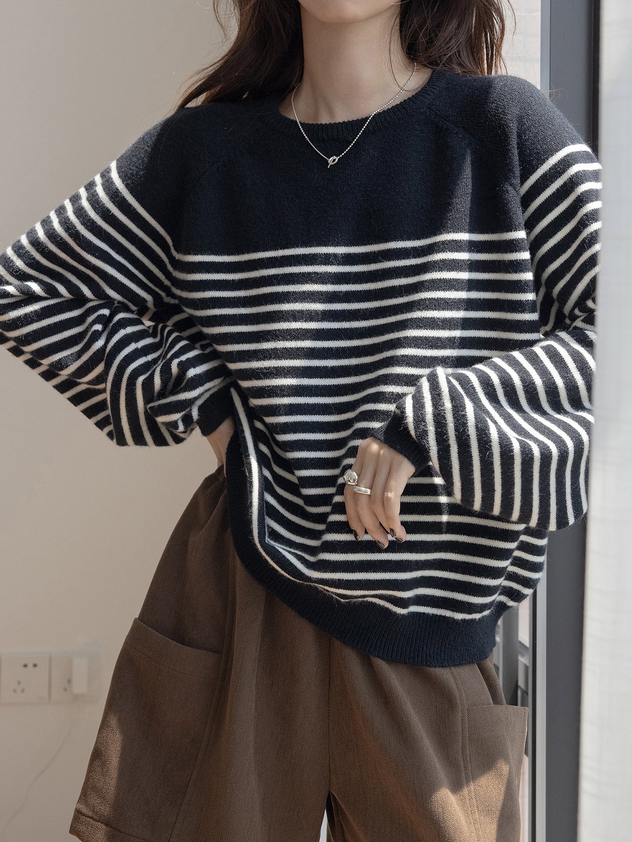 Paneled Border Casual Knit (3 Colors)