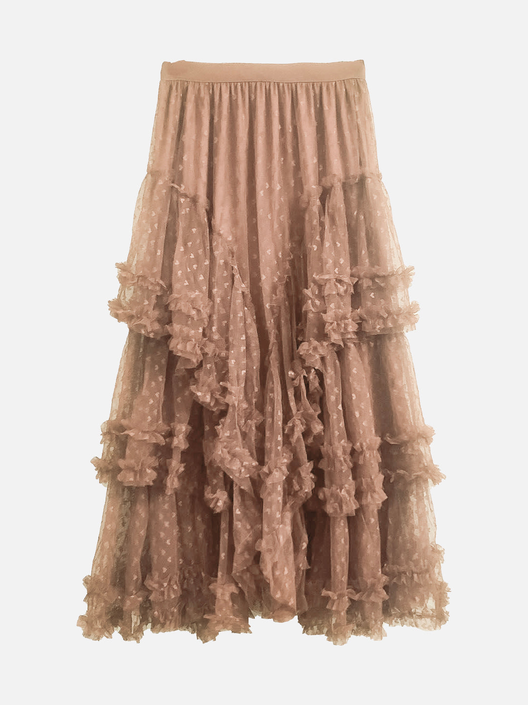 Heart Dot Tulle Tiered Flare Skirt (5 colors)