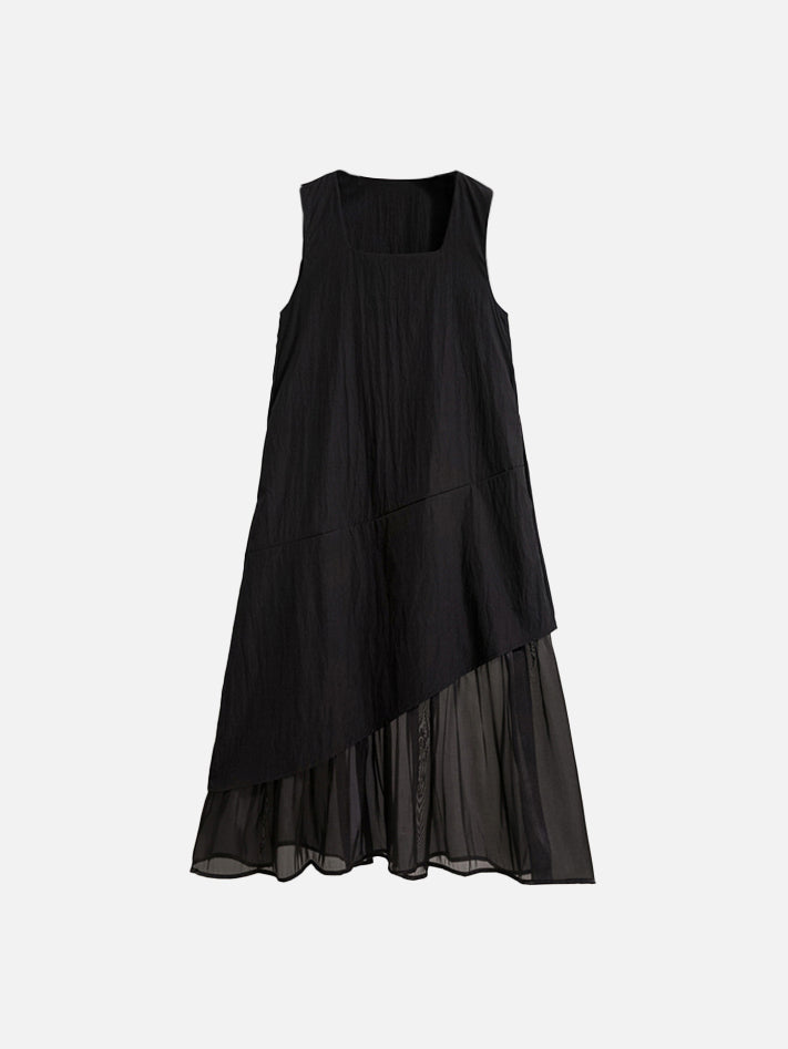 Layered Tank Dress in Different Materials (4 Colors)