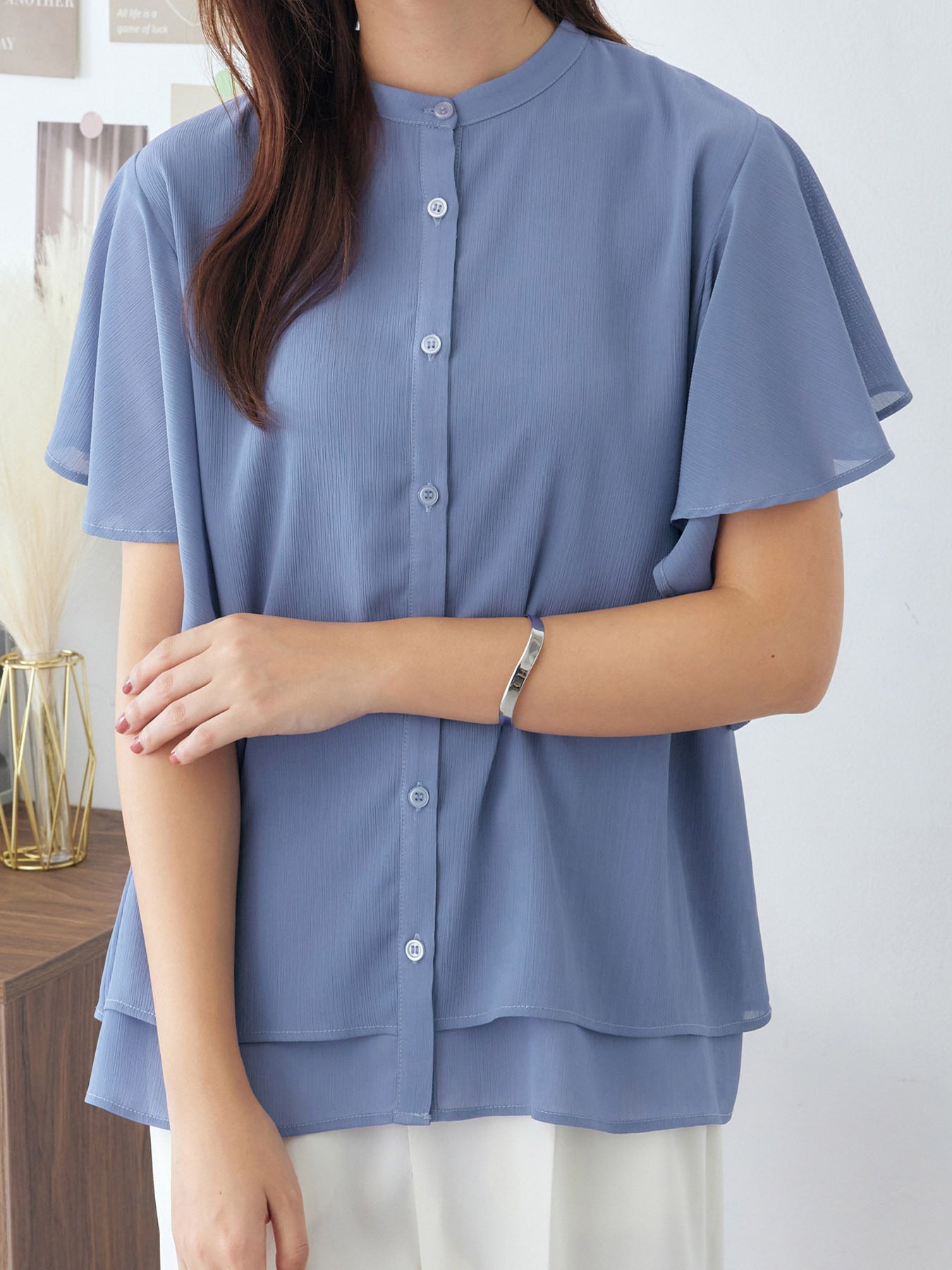Willow chiffon flare sleeve blouse in 8 colors