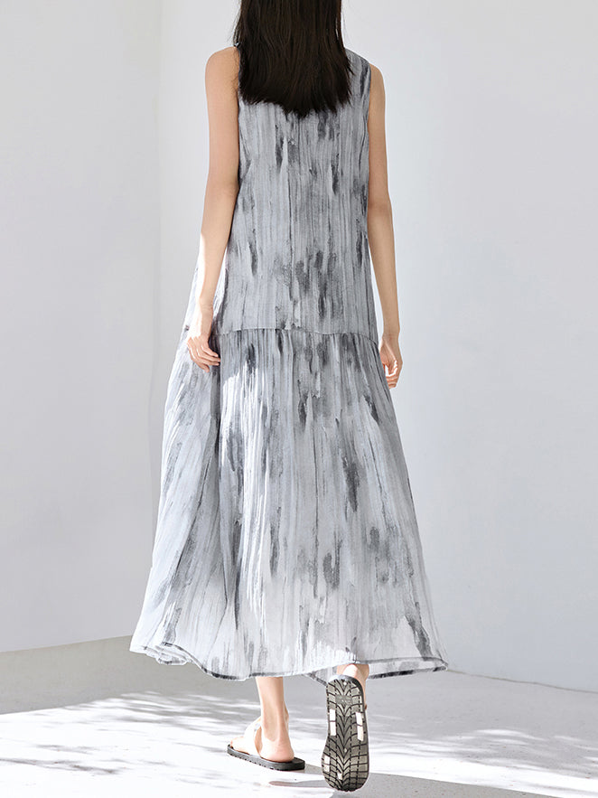 マーブルプリントタンクワンピース - SonderSable